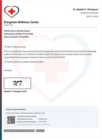 fake doctor note 1